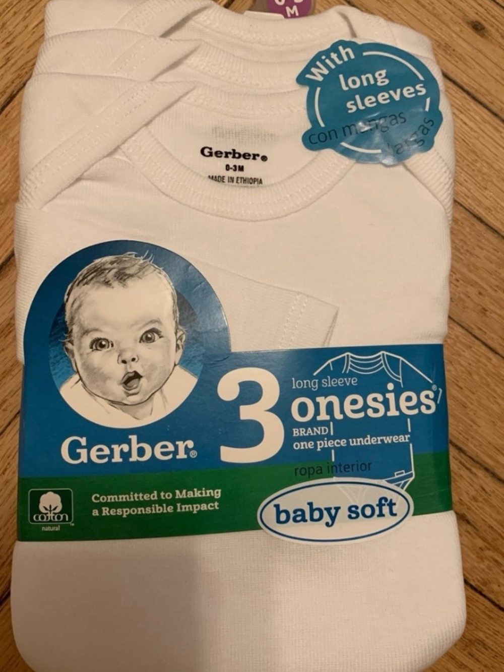 NEW Gerber 3 White Onesies